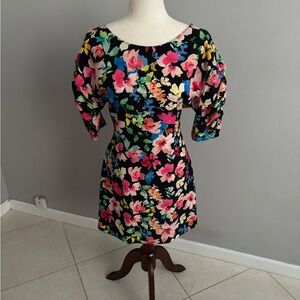 Zara Black Floral Mini Dress